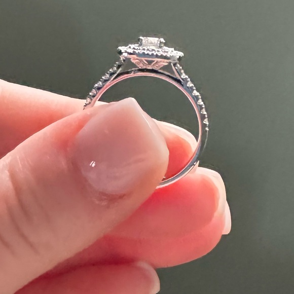 3/4 CT. T.W. Diamond Double Square Frame  Ring in 14K White Gold - Picture 4 of 6